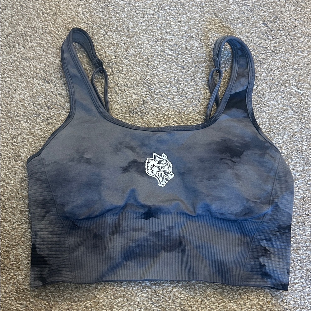 Darc Sport Gray Tie-Dye Sports Bra